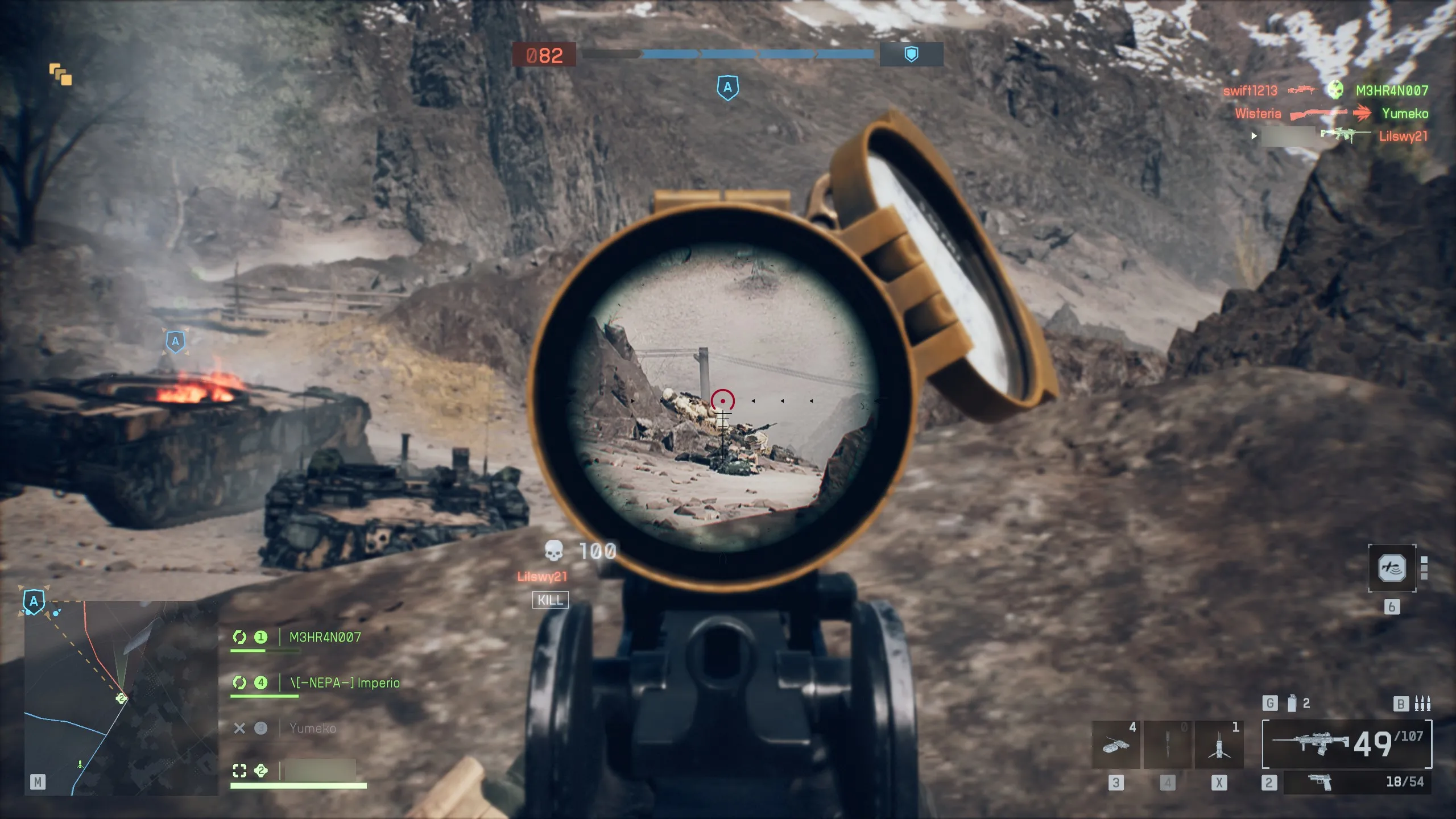 PoV sitting behind rock fortifications